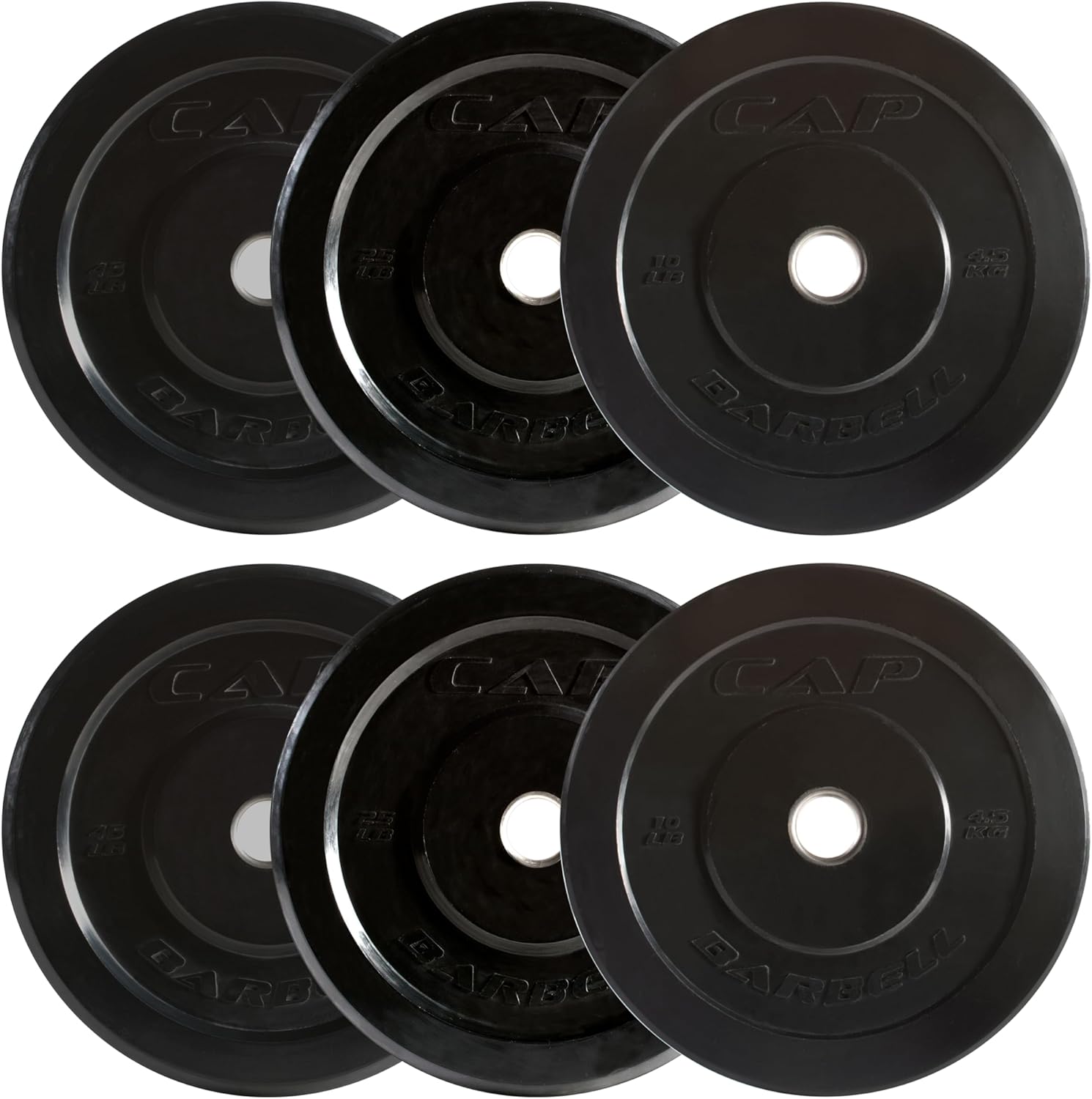 CAP Barbell Olympic Bumper Plate Weight Set for Serious Lifters