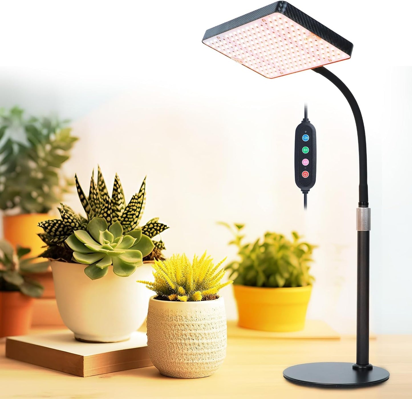FECiDA Indoor Plants Desk Grow Light - 2000 Lumen Full Spectrum Brightness, Timer, Adjustable Height