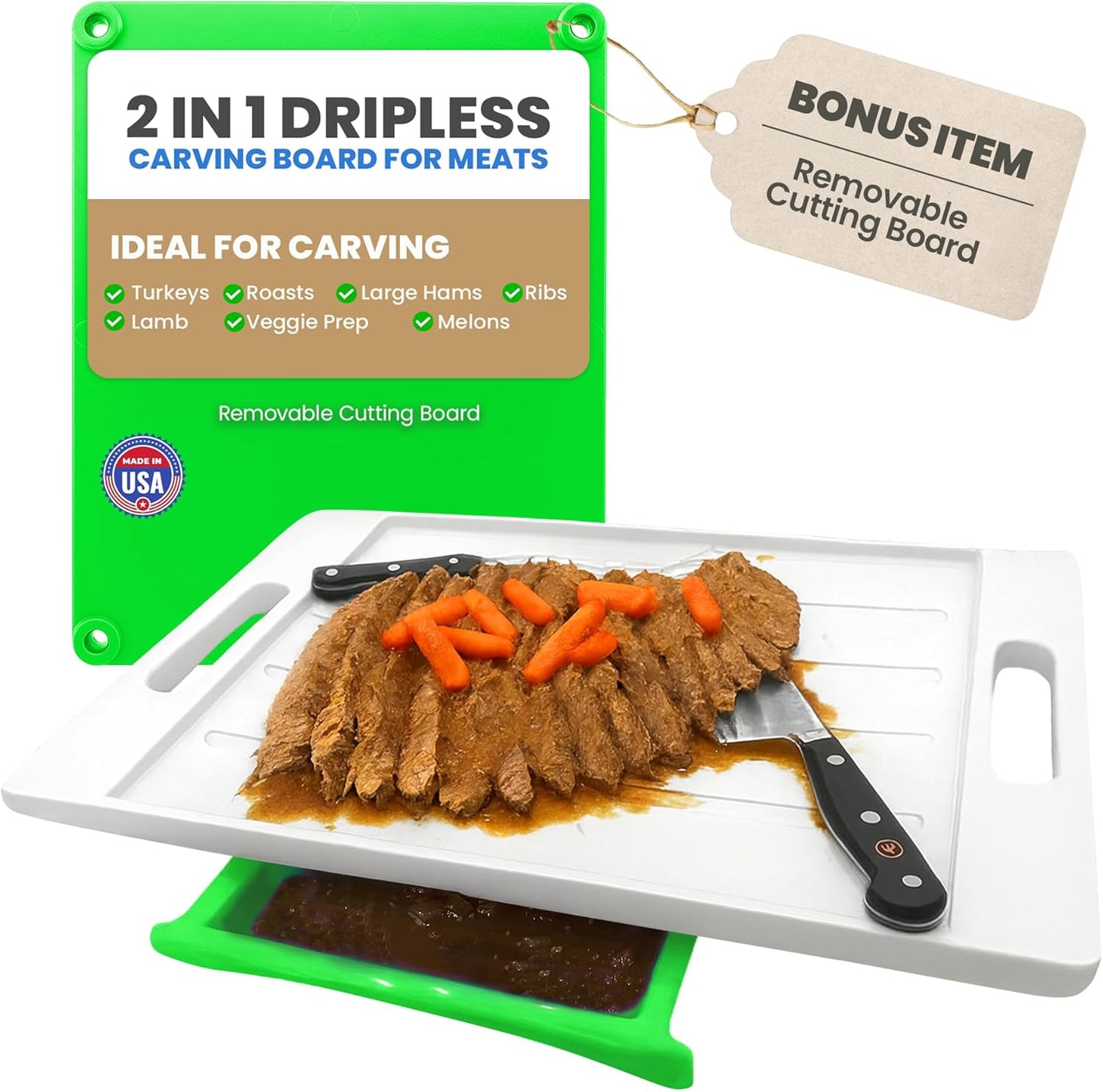 XL Meal Prep System Cutting Board - Perfect for BBQ & Kitchen
