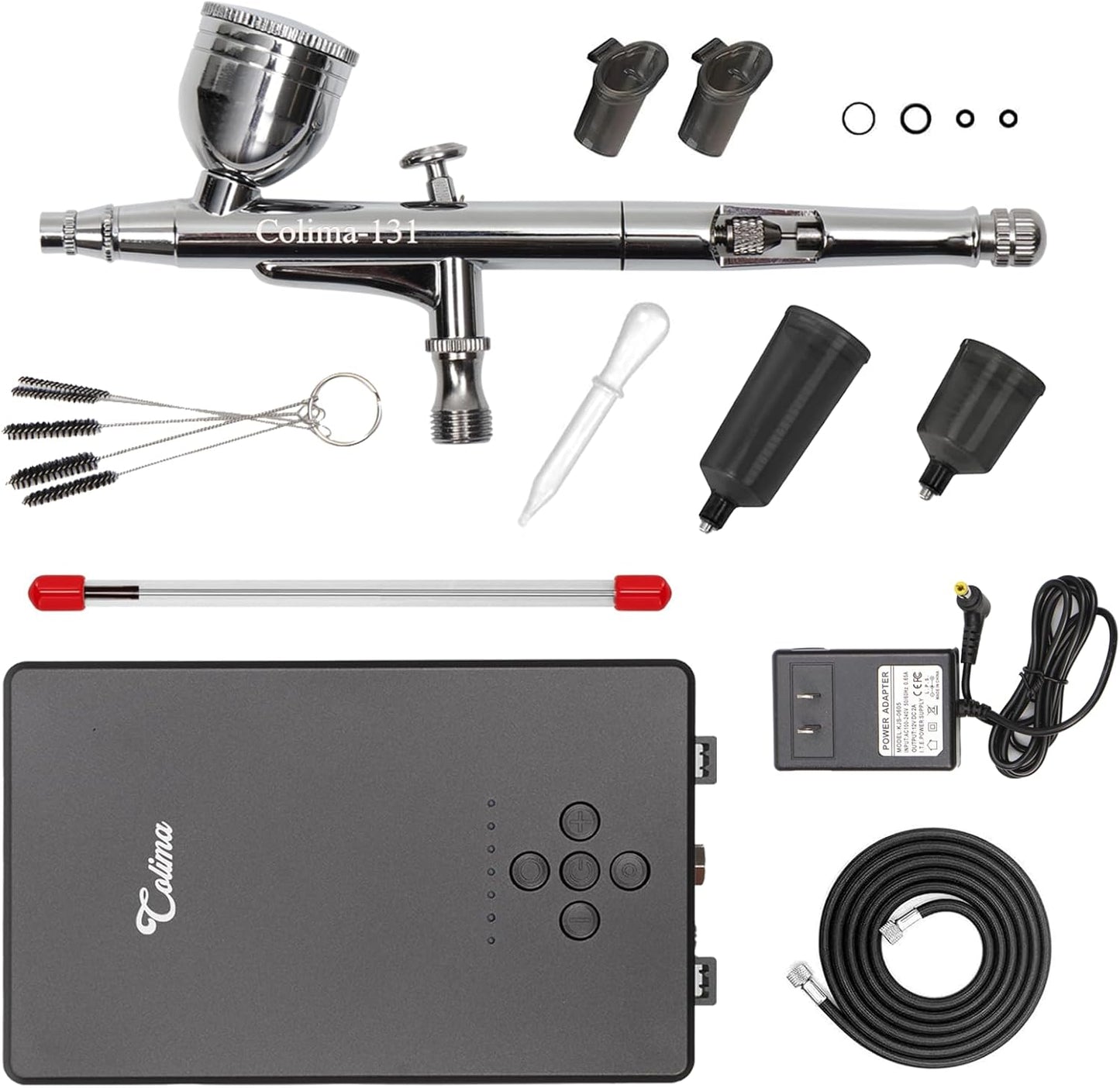 55psi Airbrush Kit - Dual Action for Painting, Makeup, Models - Colima 2025 Upgrade