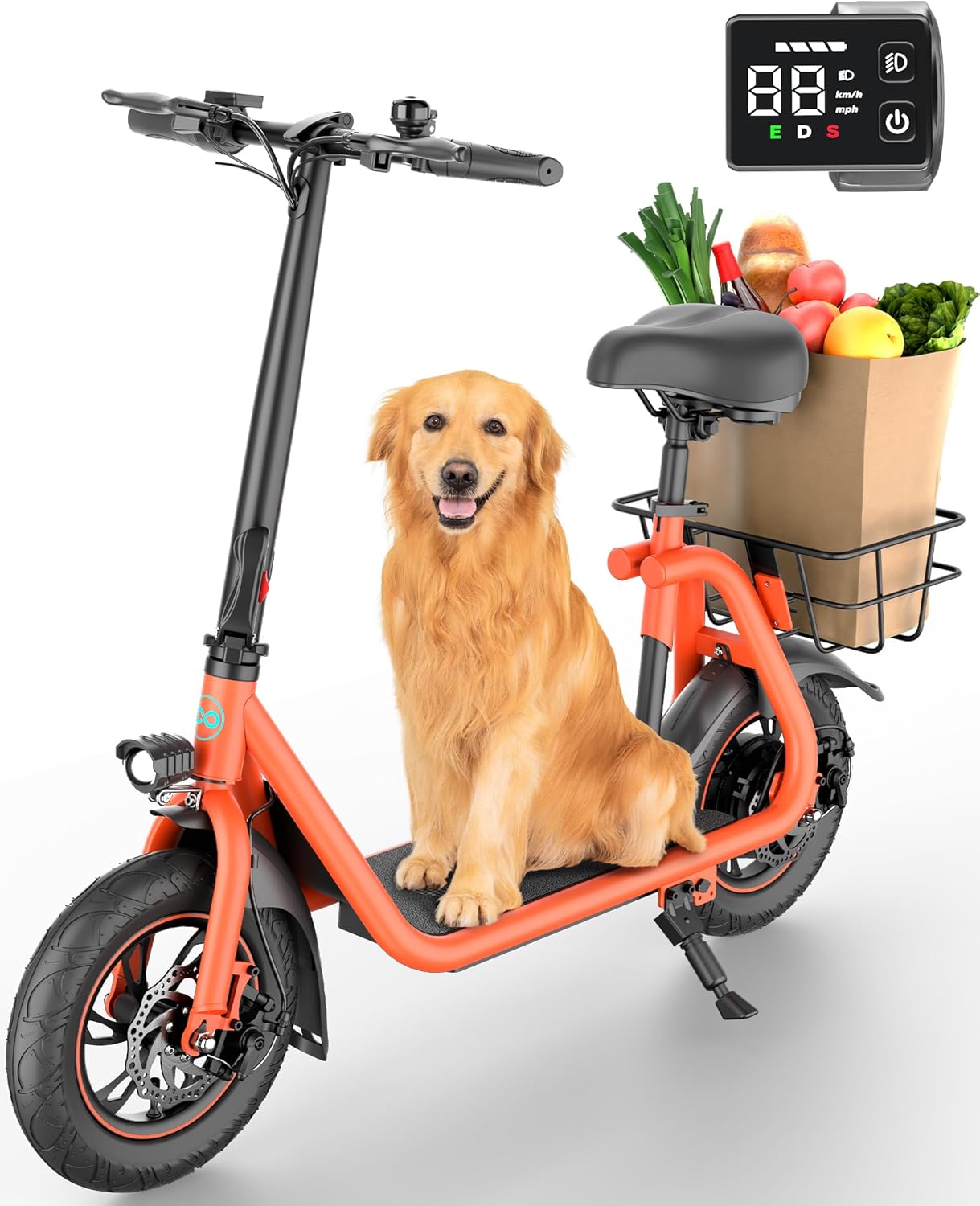 C1 Electric Scooter with Seat for Adults - 450W Power & 20 Mile Range