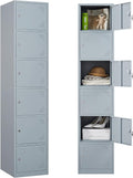 Letaya Metal Lockers for Employees 71in 6-Door Steel Cabinet - Secure