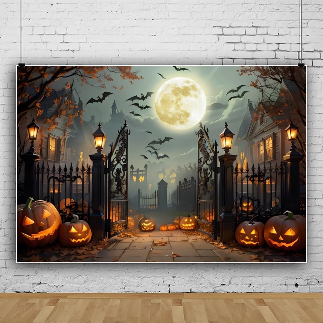 10x8ft Halloween Backdrop for Spooky Parties and Events