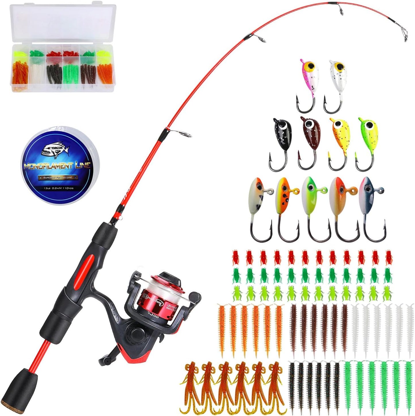 Sougayilang 27'' Ice Fishing Rod Combo - Lightweight & Durable
