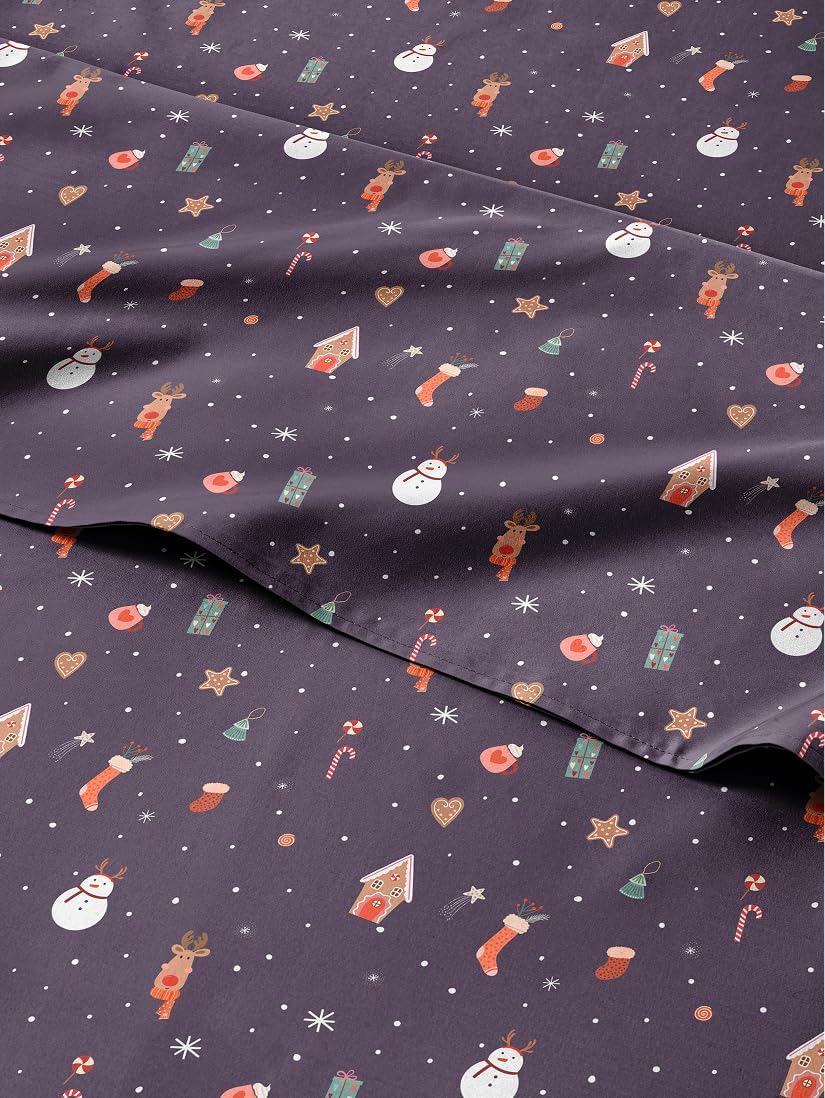 Queen Christmas Night Sheet Set - Festive Holiday Bedding