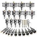 TCT Tungsten Carbide Hole Saw Set 26PCS (1/2in-3-3/4in) - Durable Cuts