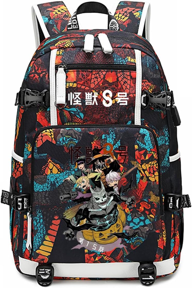 ISaikoy Anime Kaiju No. 8 Backpack with USB Charging Port