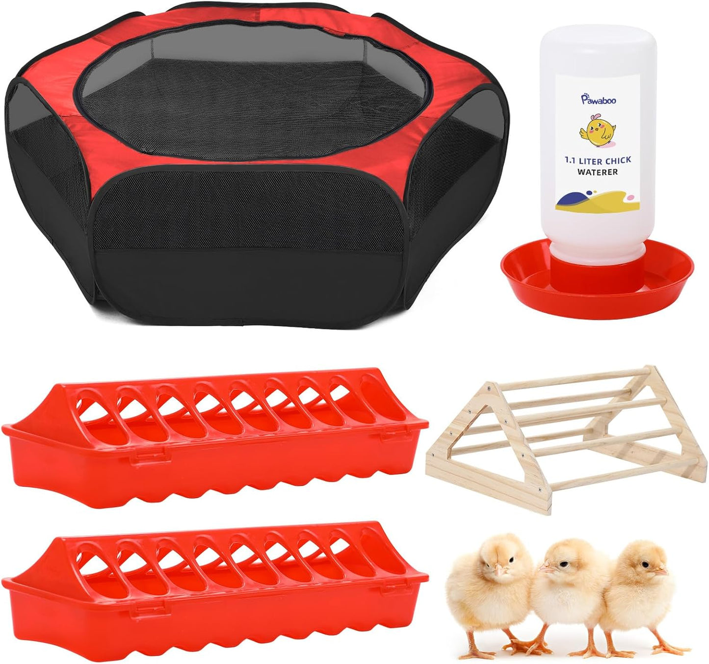 Pawaboo 5-in-1 Chicken Brooder Box for Baby Chick Supplies