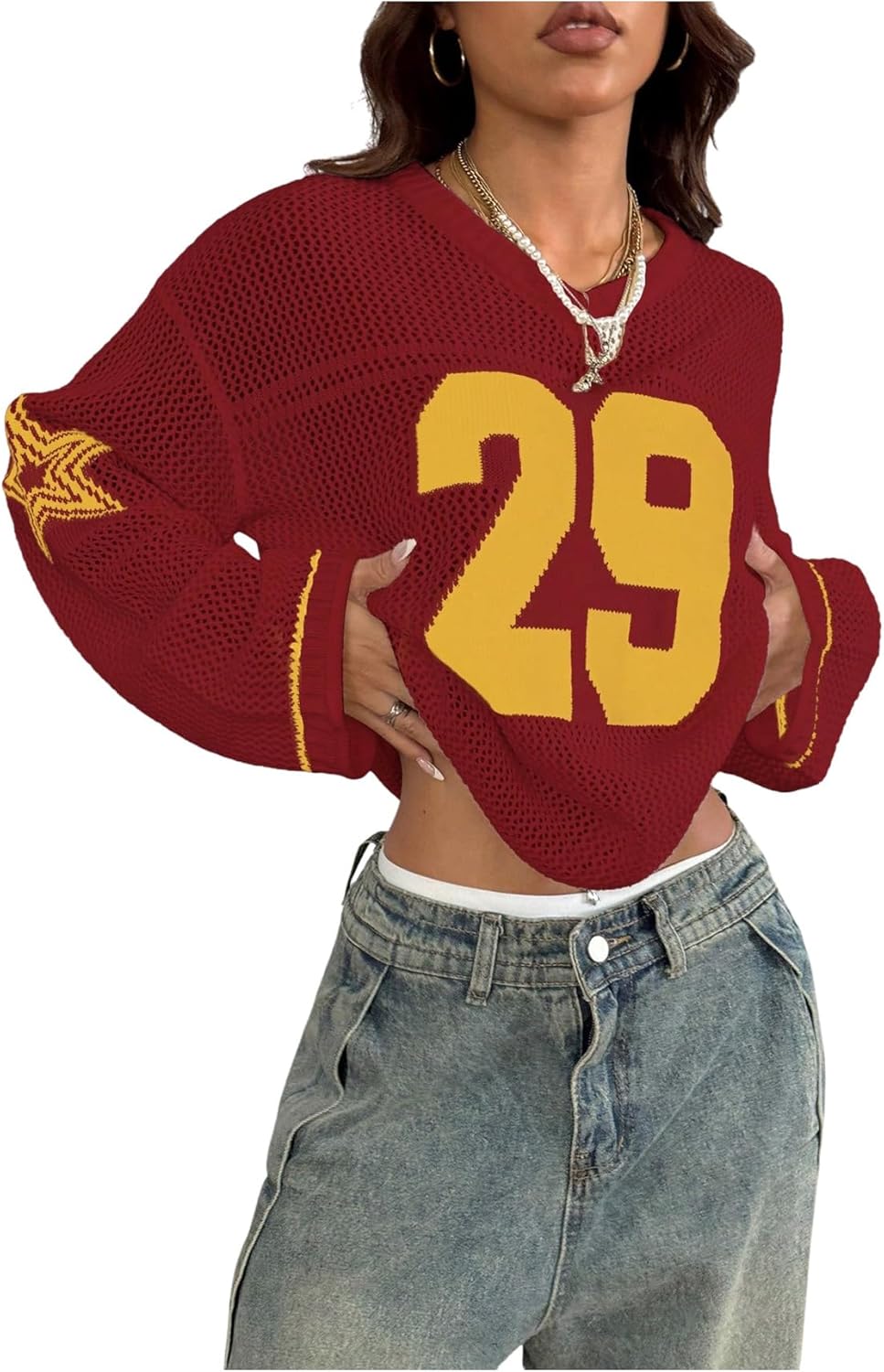 Oversized Crochet Jersey Shirts for Stylish Y2K Outfits