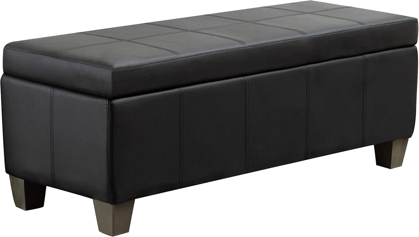 41in Storage Ottoman with Safety Hinge for Living Room Use