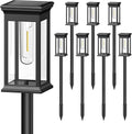 Solar Pathway Lights Outdoor 8 Pack - Brighter, 2X Bigger Panels