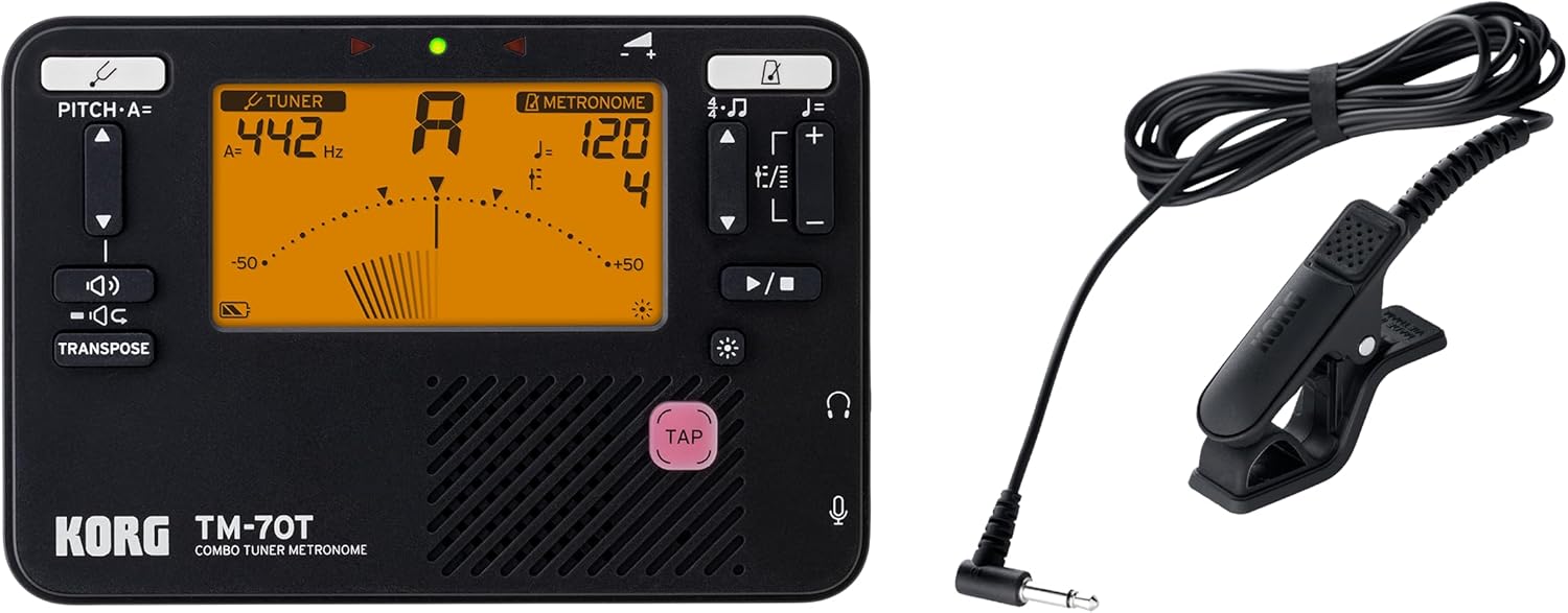 Korg TM-70C Tuner and Metronome with Contact Mic Features