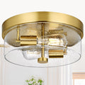 Flush Mount Ceiling Light Fixtures 2-Light Gold - Farmhouse Flush