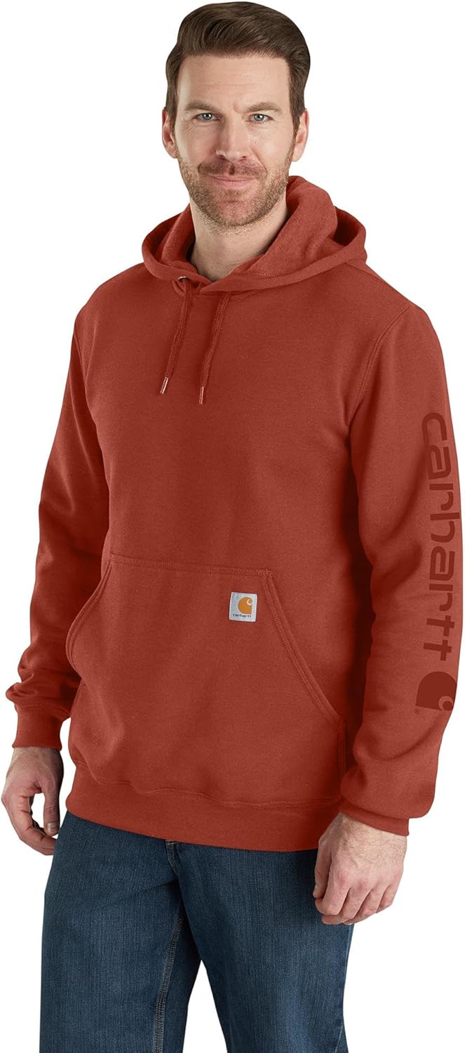 Men's Midweight Signature Sleeve Logo Hooded Sweatshirt by Carhartt