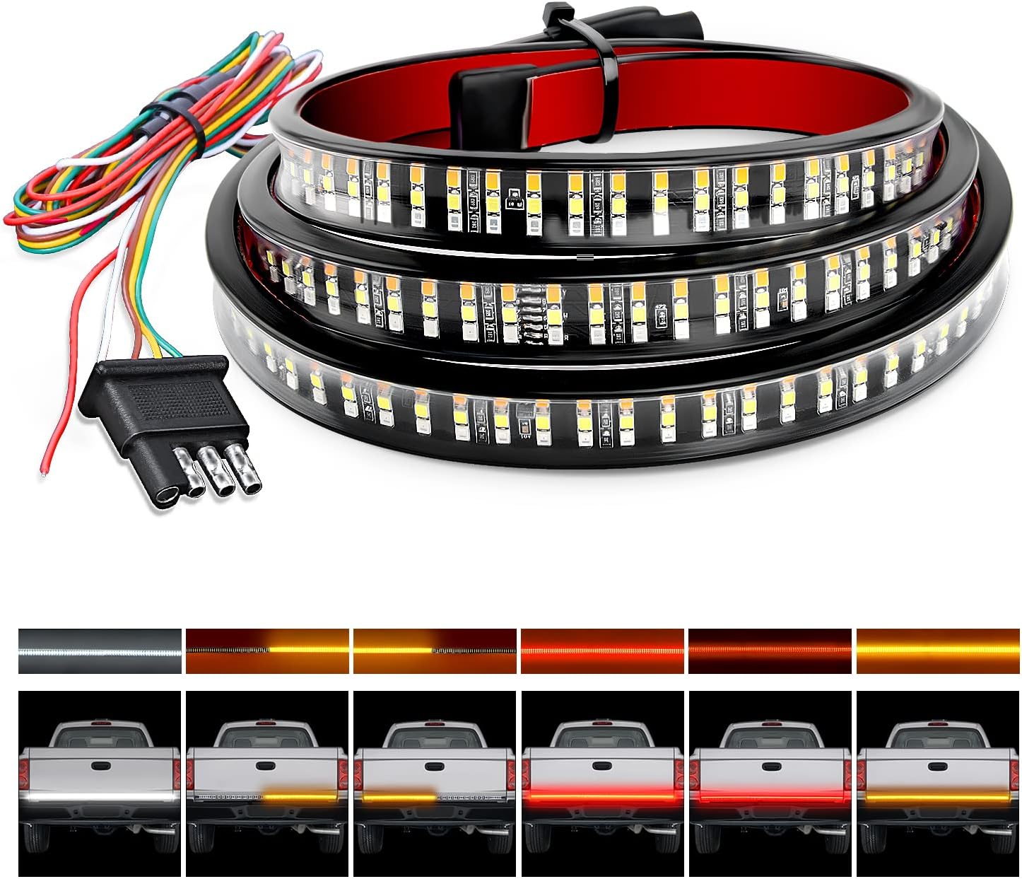 Nilight Truck Tailgate Light Strip with 360 LEDs for Safety