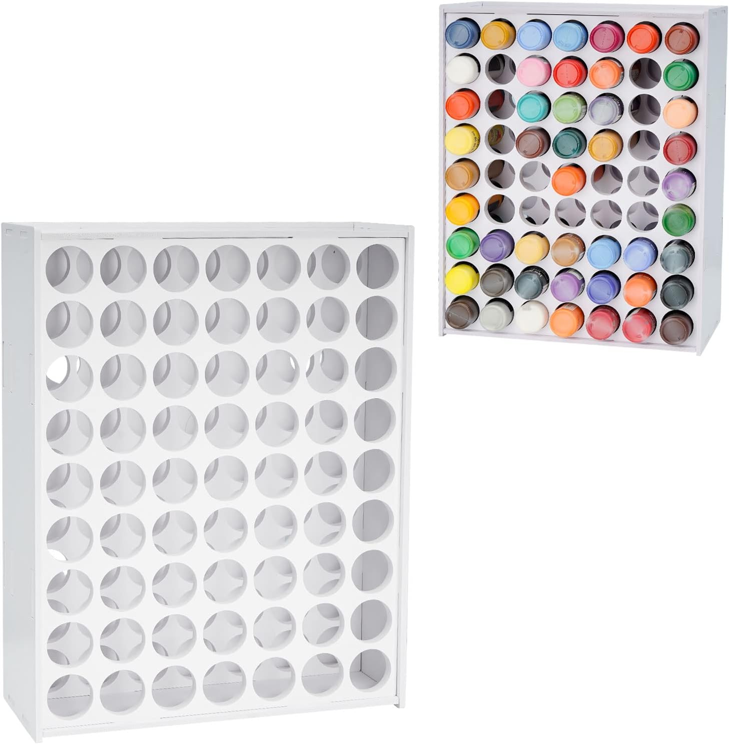 63 Holes Craft Paint Storage Holder for 2oz Acrylic Bottles