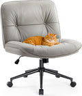 26.4in Wide PU Leather Criss Cross Office Chair - Thick Padded Seat