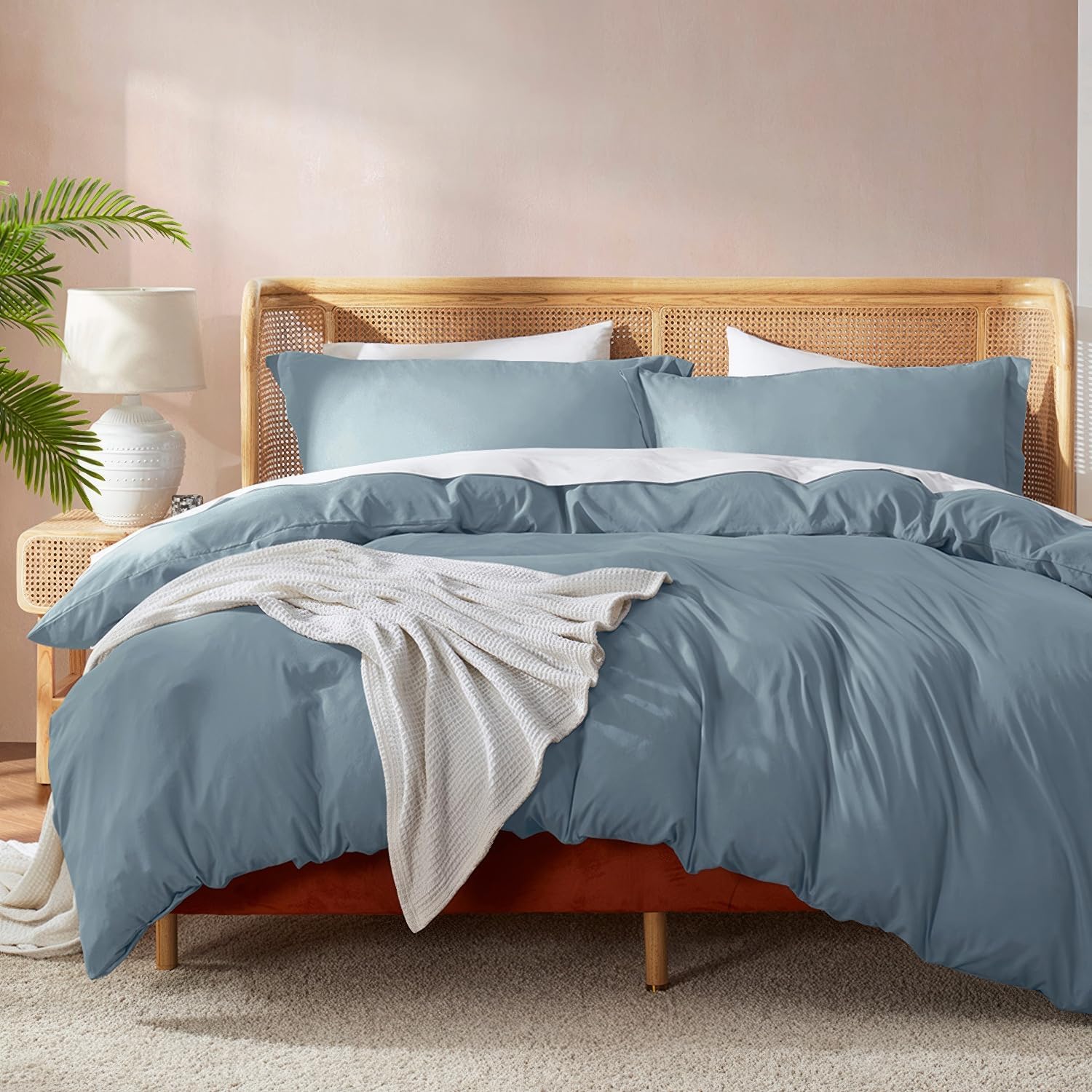 Soft Double Brushed California King Duvet Cover Set for Comfort