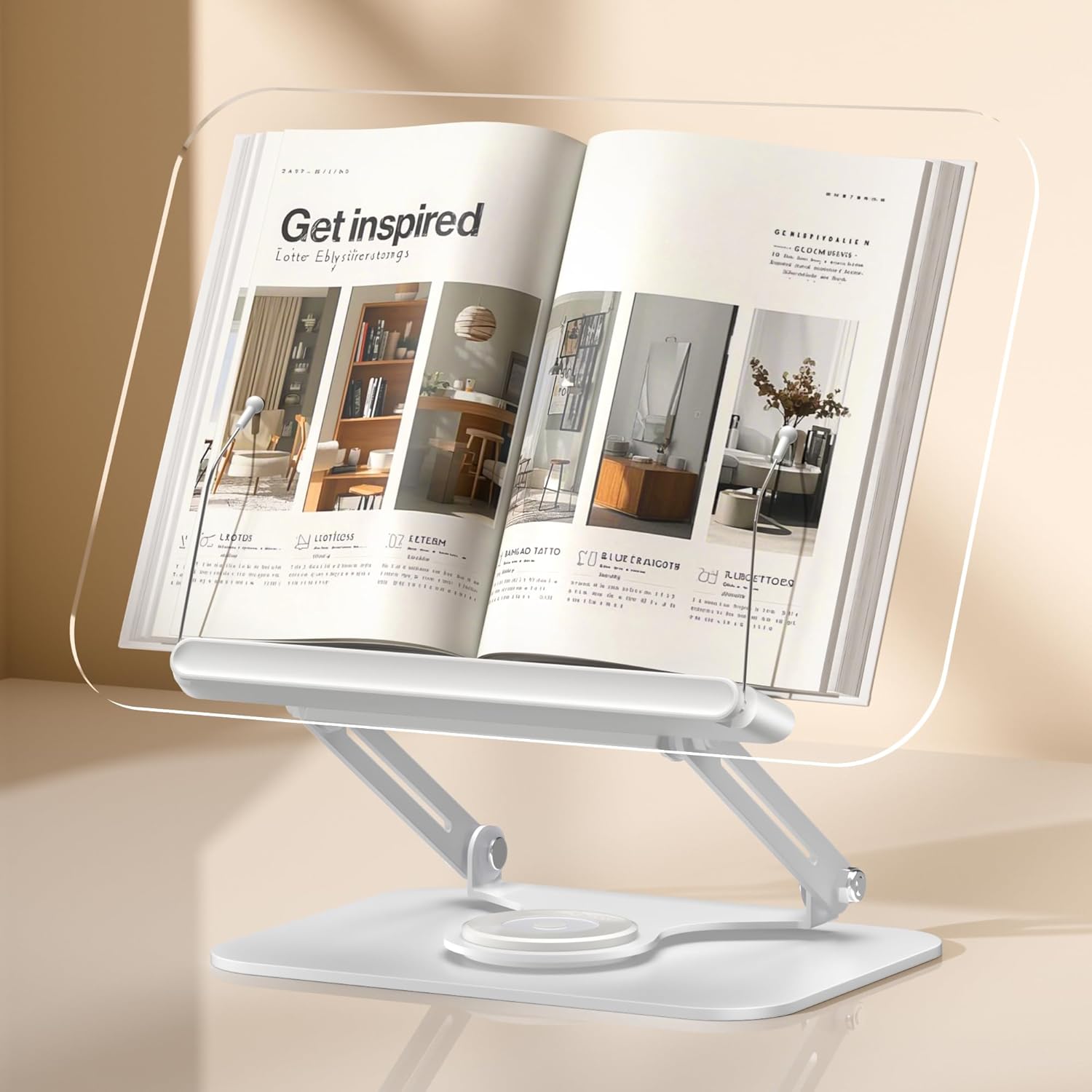 ASIEIT Book Stand for Reading - Adjustable Acrylic Holder