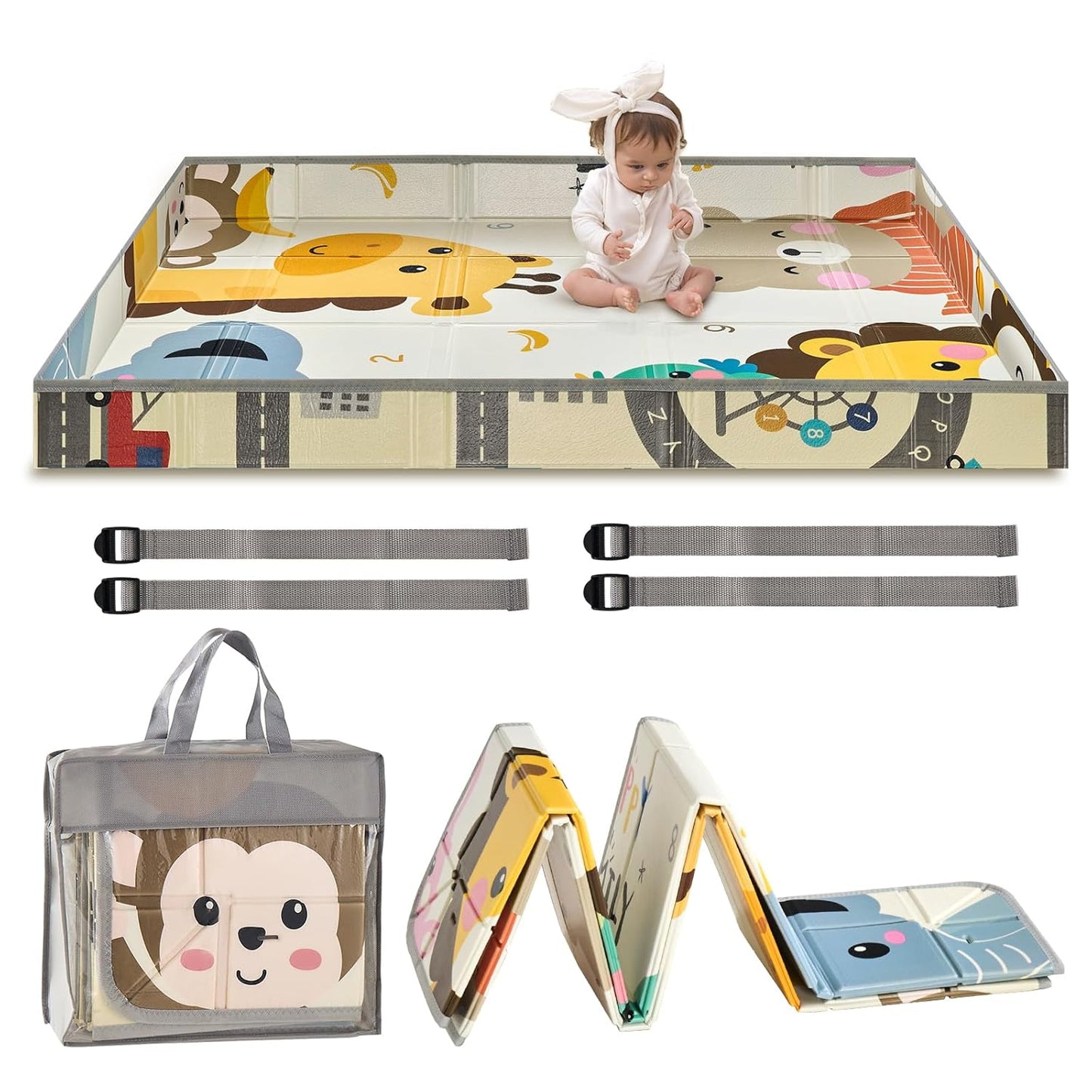 VEVOR Baby Play Mat 55x71 Non-Slip Foam Crawling Mat