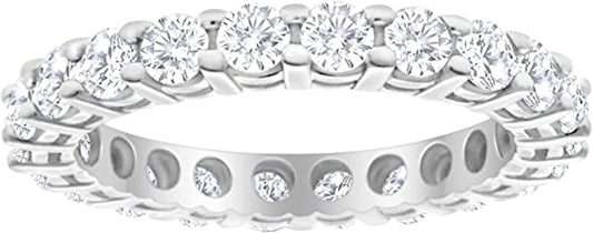1 Carat 14K White Gold Round Diamond Eternity Wedding Ring