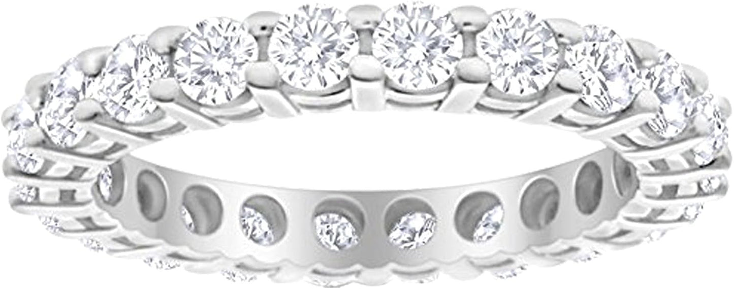 2 Carat 14K White Gold Round Diamond Eternity Ring Band Value