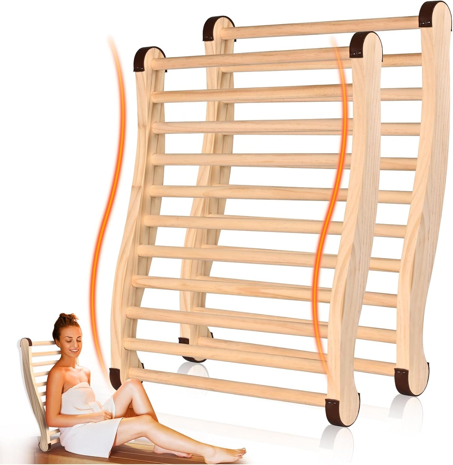 2 Pcs Upgraded Sauna Backrest for Ultimate Comfort and Support