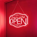 LED Neon We're Open Sign 16in USB Powered Red - Window Store