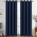 Diraysid Navy Blue Grommet Blackout Curtains for Bedroom