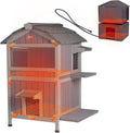 Heated Outdoor Cat House for Outside Weatherproof Shelter - Two Story