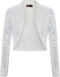 KANCY KOLE Sequin Shrug Cropped Bolero Jacket S-XXL - Sparkle Ready