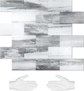 Stick on PVC Wall Tiles Gray Sky Marble Backsplash - Easy Peel & Stick