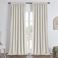 White 100% Blackout Velvet Curtains 120 in 2 Panels - Luxury Thermal