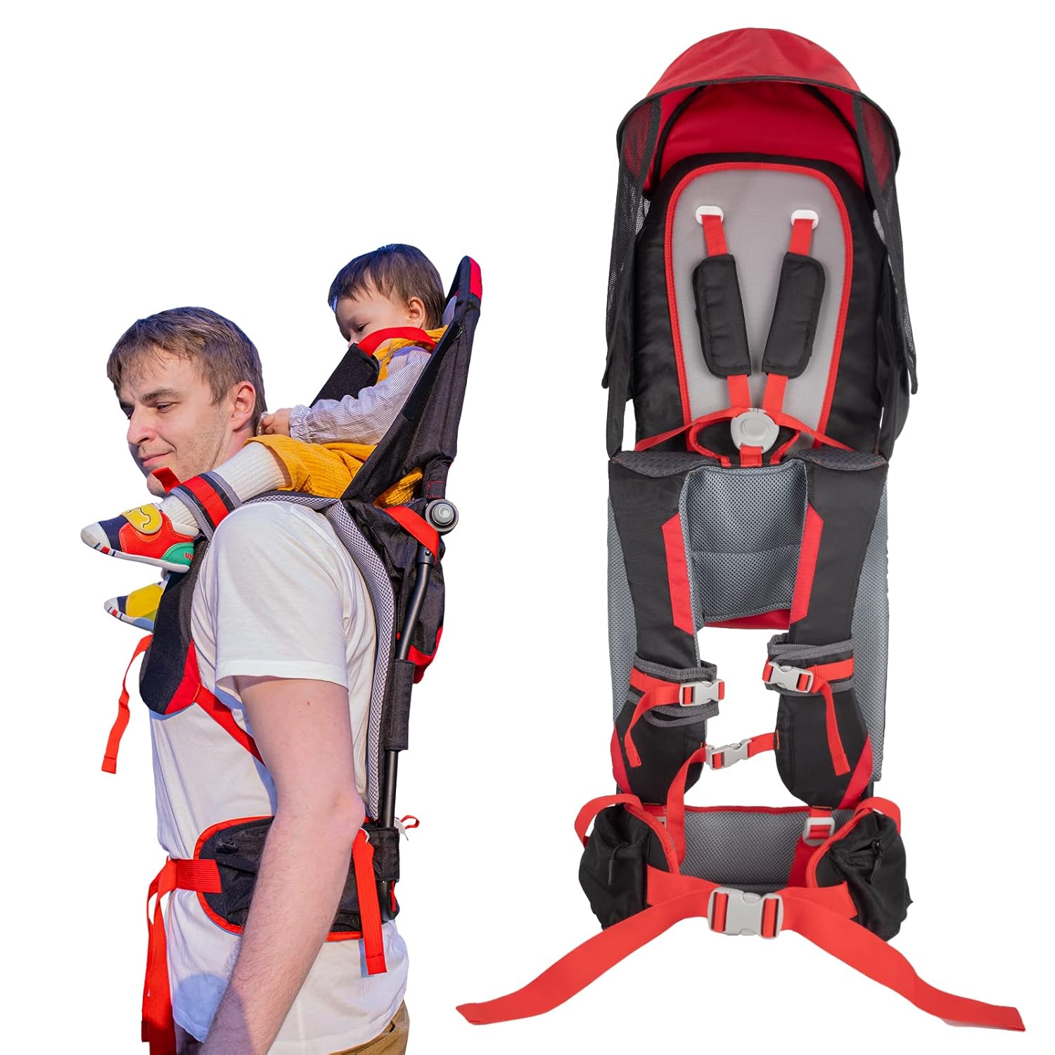 Baby Hiking Backpack Carrier with Rain Cover & Sun Shade - Kidpprod
