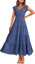 PRETTYGARDEN Women's Summer Flowy Maxi Dress - Flattering Smocked Wear