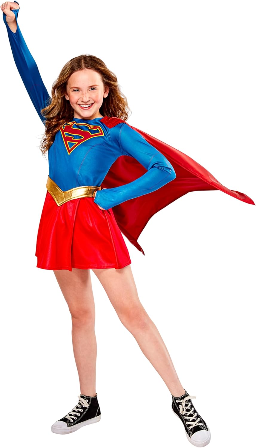 Kids Supergirl Costume with Cape for Halloween and Cosplay Fun