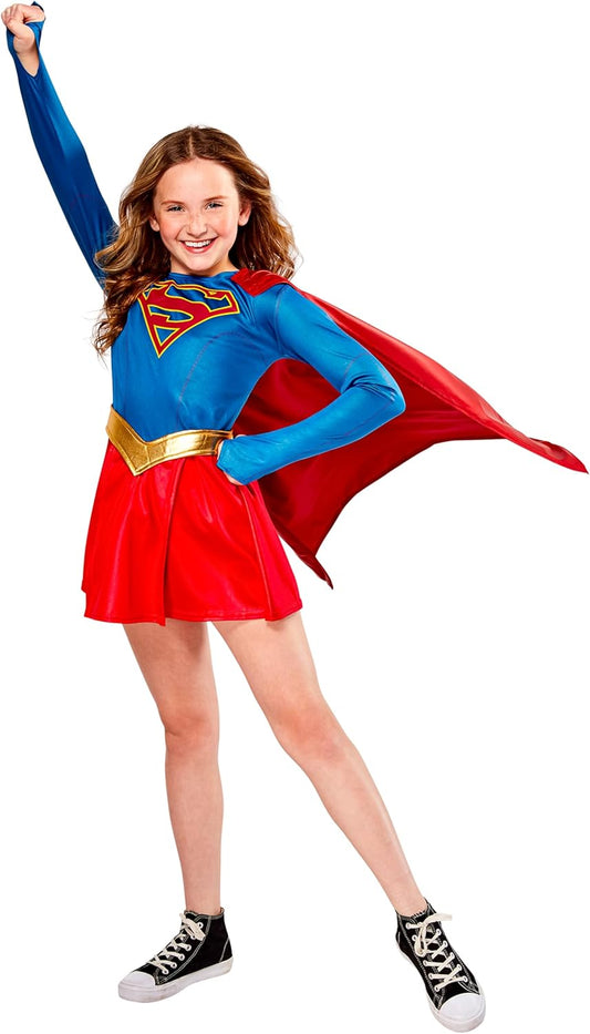 Kids Supergirl Costume with Cape for Halloween and Cosplay Fun