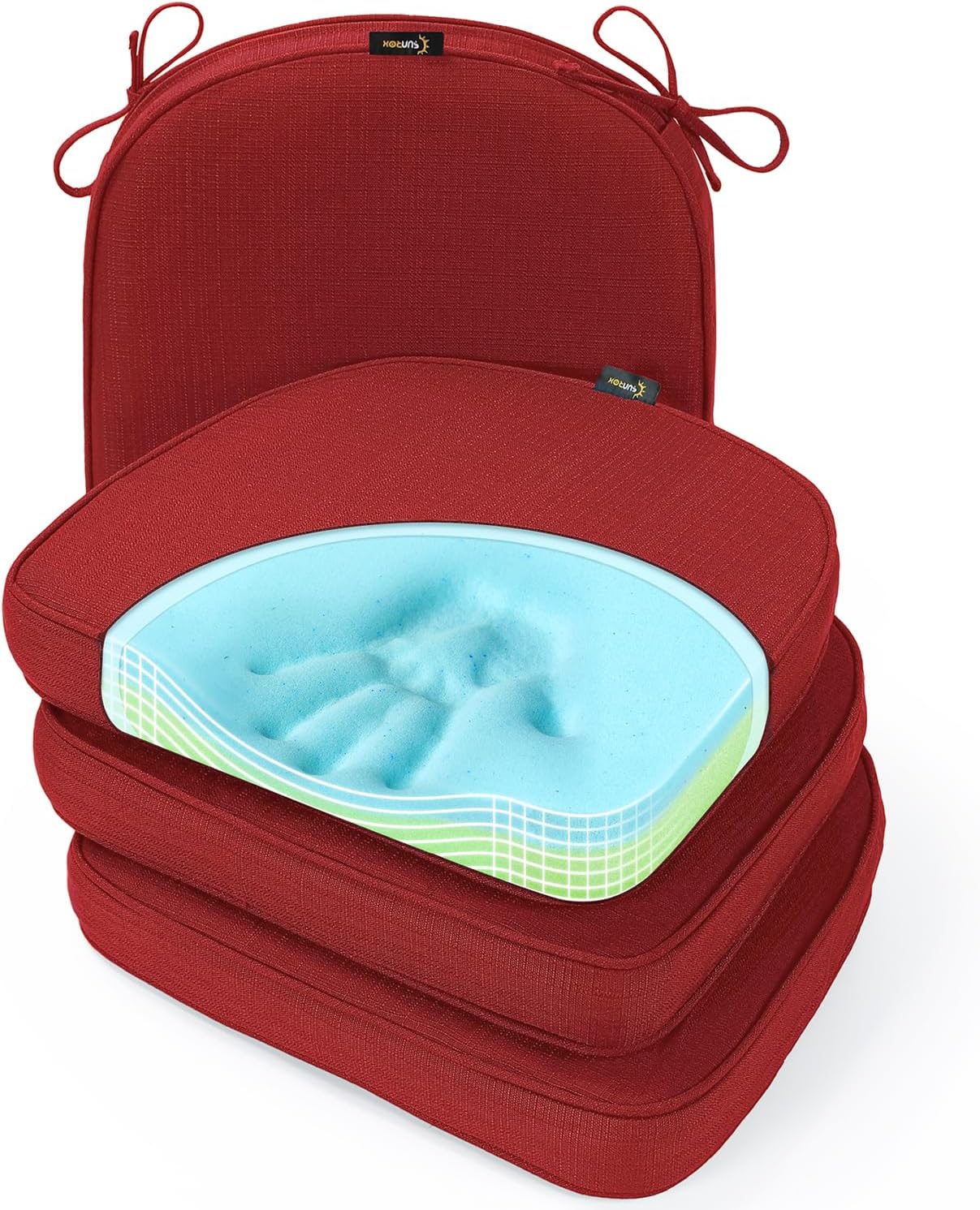 SUNROX Gel Memory Foam Chair Cushions for Indoor/Outdoor Use