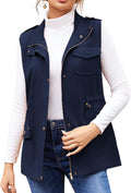 Beyove Womens Lightweight Sleeveless Military Anorak Cargo Vest Jacket