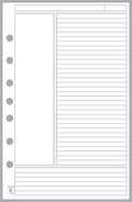 Classic Size Notes Insert for Cornell Notetaking - Half Letter Fit