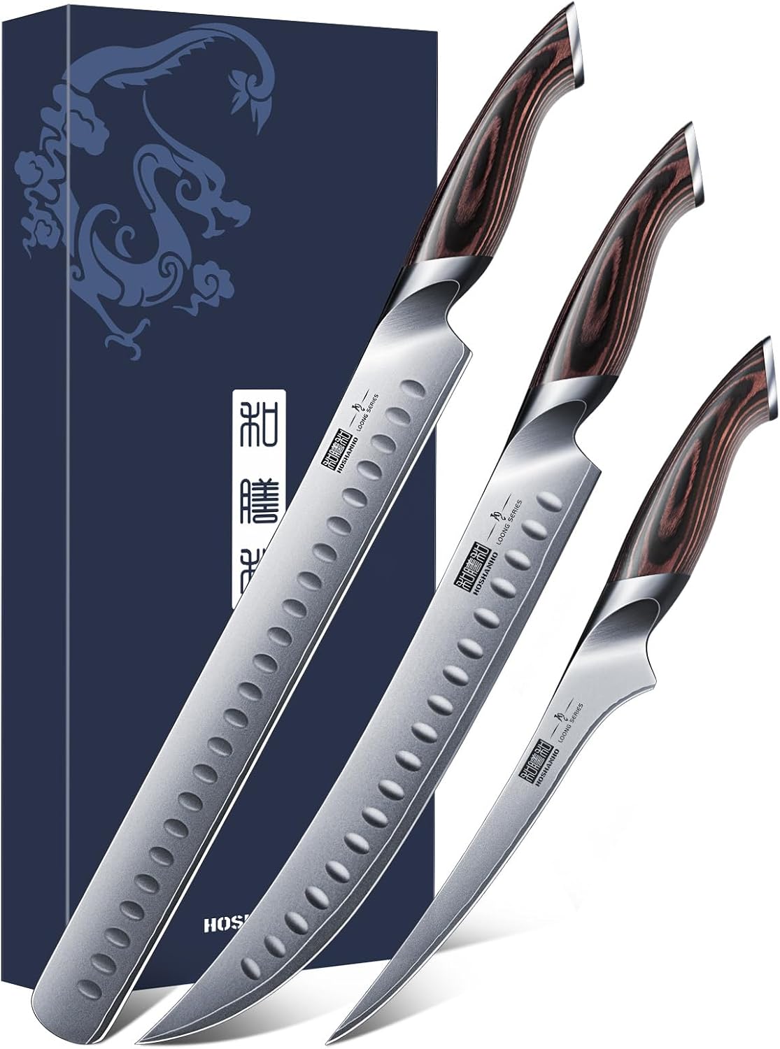 Japanese High Carbon Steel Carving Knife Set for Meat Cutting