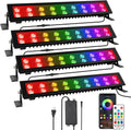 LED Stage Wash Lights Bar 4Pack 72W - Waterproof Dimmable RGB
