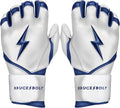 BRUCE BOLT Chrome Series Long Cuff Batting Gloves - Durable Fit pair