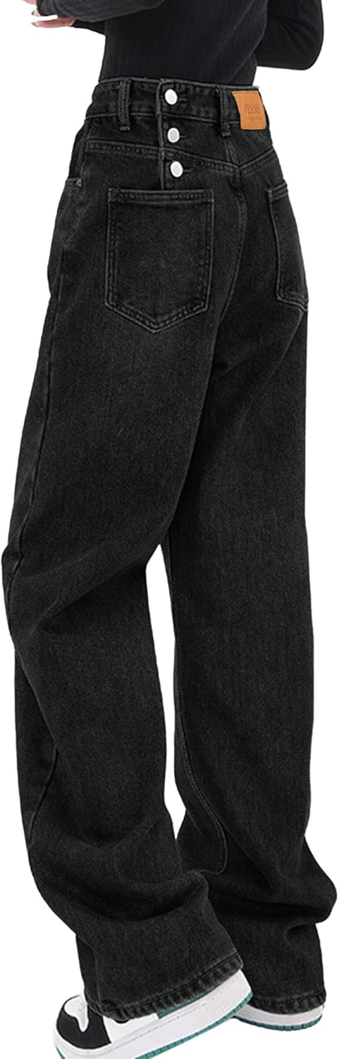 Baggy Jeans for Women - Vintage Boyfriend Wide Leg Denim Pants