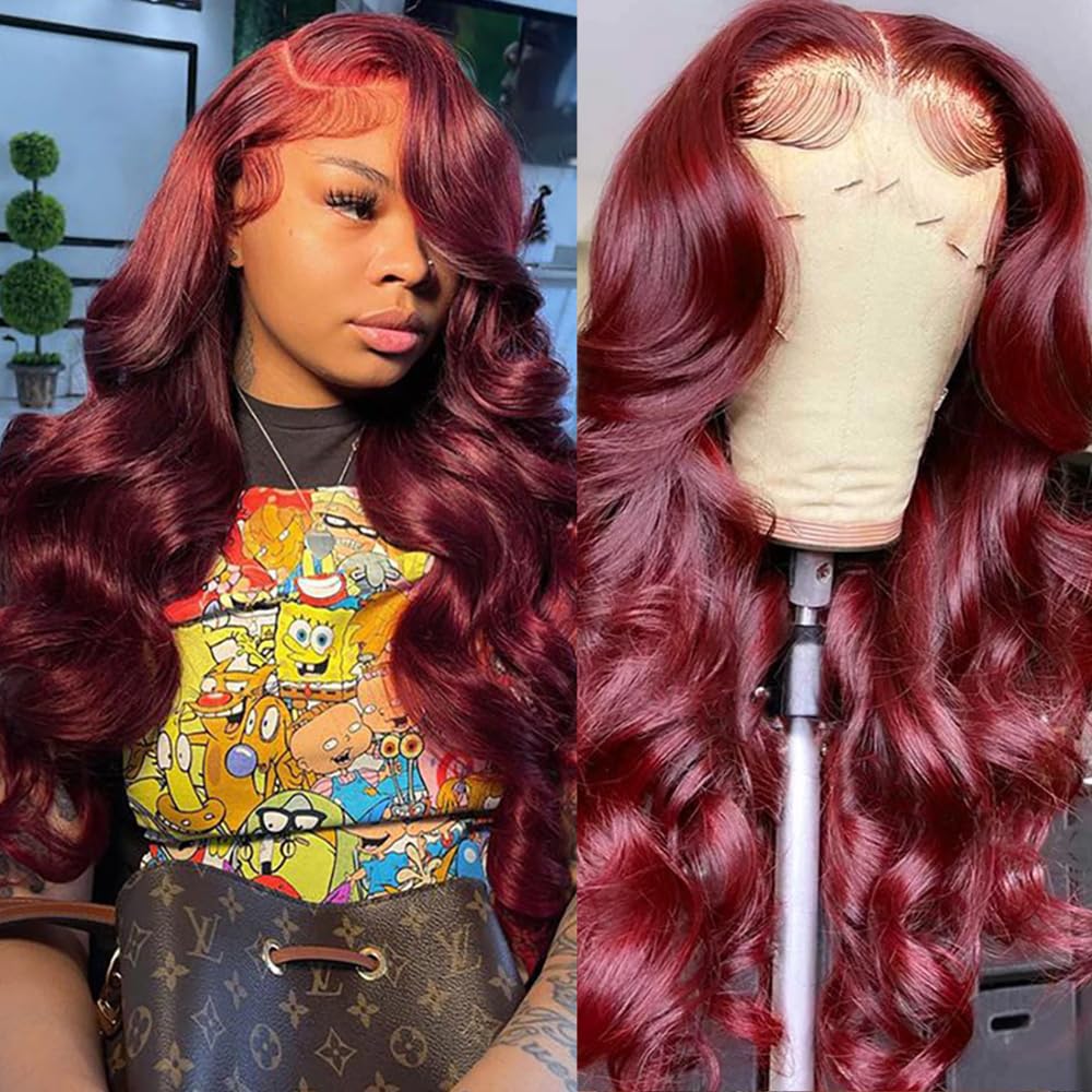 Body Wave 99j Burgundy Lace Front Wigs for Stunning Looks