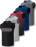 Men's Stretch Cool Dry Muscle Tank Tops Pack of 5 - Lightweight