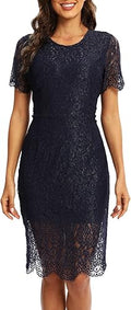 Stylish Floral Lace Bodycon Cocktail Dress for Women's Events