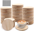 60 PCS Unfinished Round Wood Coasters for DIY Crafts and Decor
