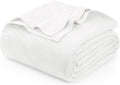 Utopia Bedding White 100% Cotton Blanket 120x120 in - All-Season