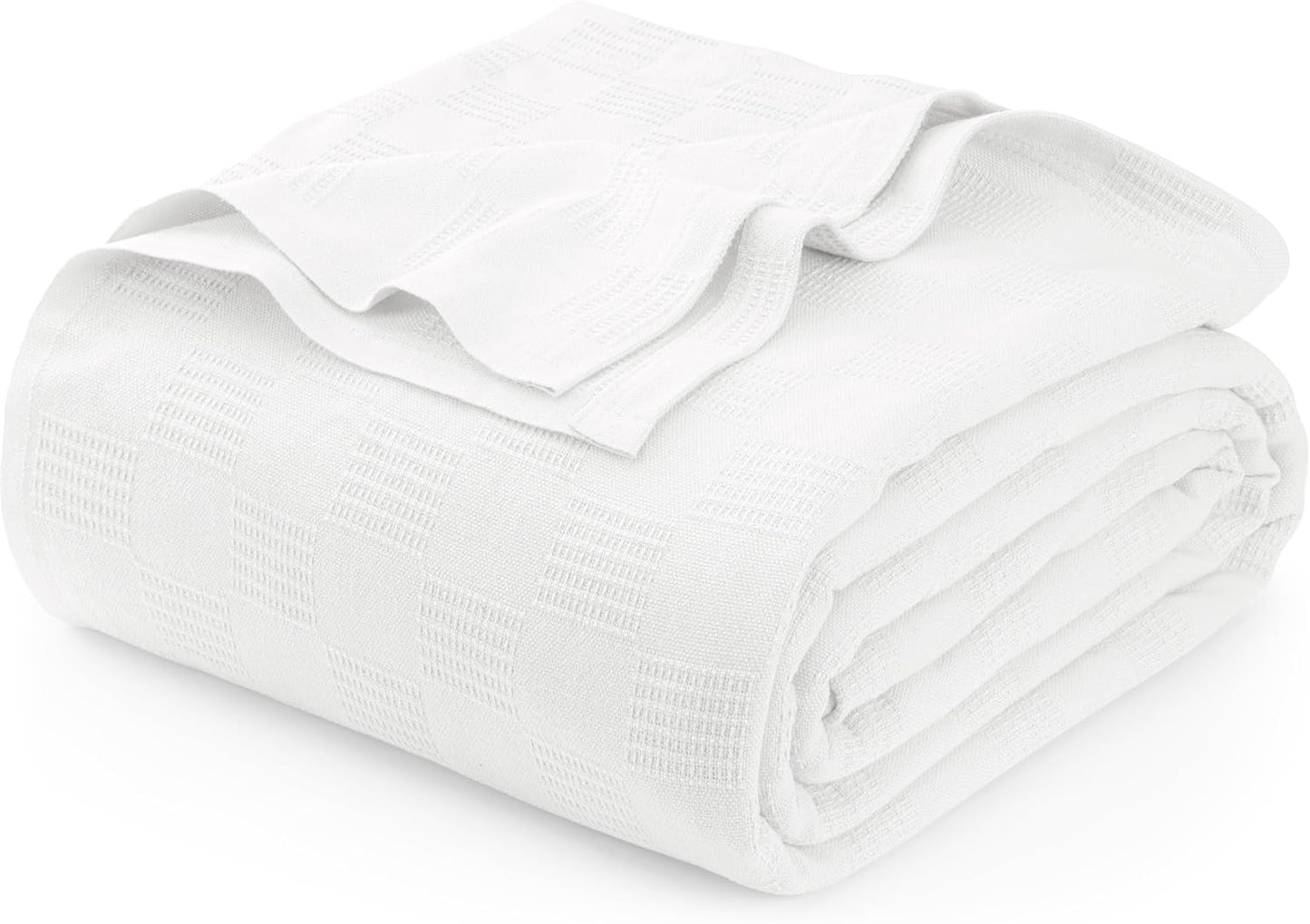 Utopia Bedding White Cotton Blanket - Soft, Breathable, All Seasons